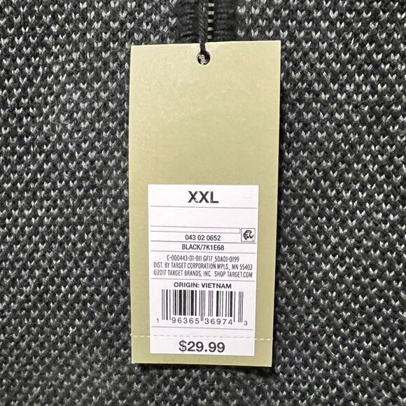 Mens 2XL GOODFELLOW & CO Big & Tall  1/4 Zip Collared Sweatshirt Gray Black NWT - Picture 7 of 7